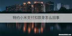 特约小米支付扣款是怎么回事