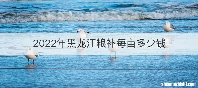 2022年黑龙江粮补每亩多少钱