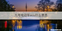 九号电动车ecu什么意思