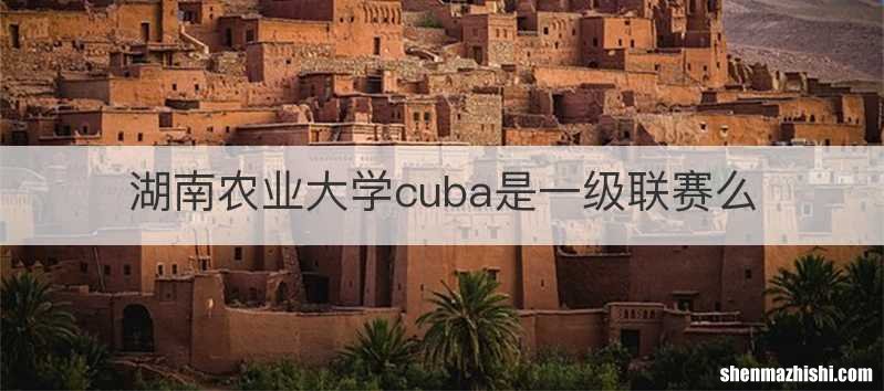湖南农业大学cuba是一级联赛么