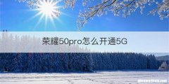 荣耀50pro怎么开通5G