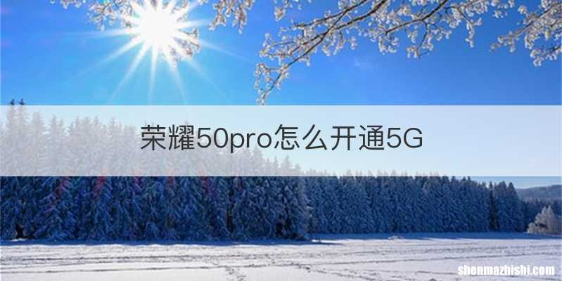 荣耀50pro怎么开通5G
