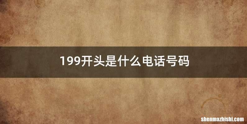 199开头是什么电话号码