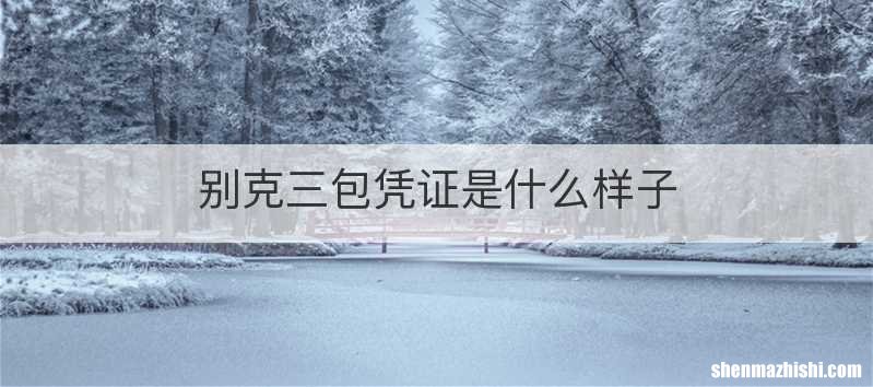 别克三包凭证是什么样子