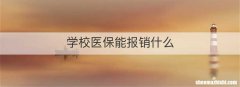 学校医保能报销什么