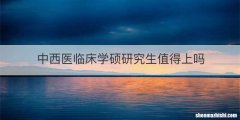 中西医临床学硕研究生值得上吗