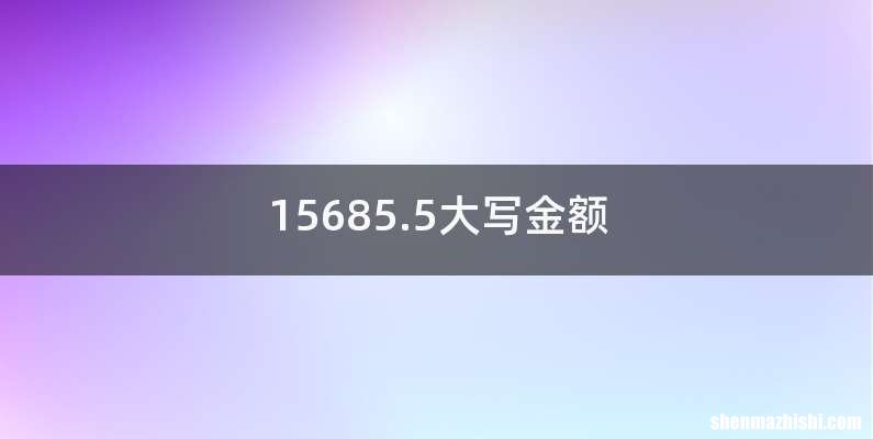 15685.5大写金额