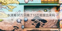 水滴筹30万只捐了10万能提出来吗
