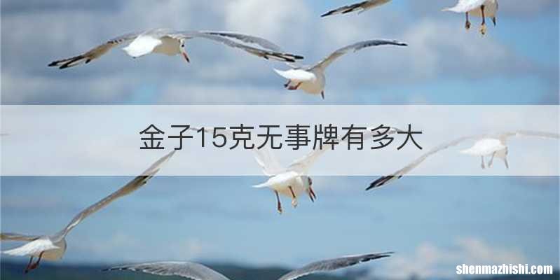 金子15克无事牌有多大