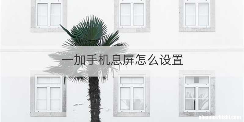 一加手机息屏怎么设置