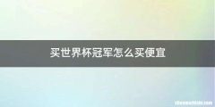 买世界杯冠军怎么买便宜