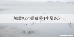 荣耀30pro屏幕采样率是多少