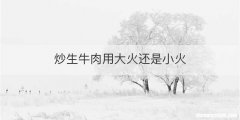 炒生牛肉用大火还是小火
