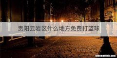 贵阳云岩区什么地方免费打篮球