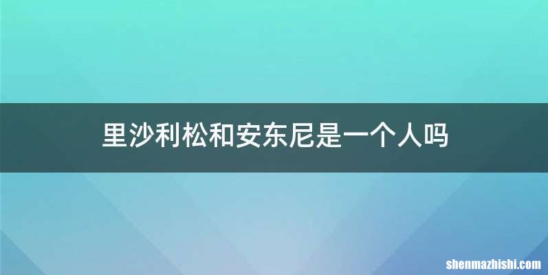 里沙利松和安东尼是一个人吗