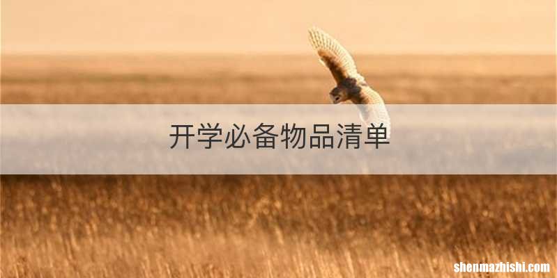 开学必备物品清单