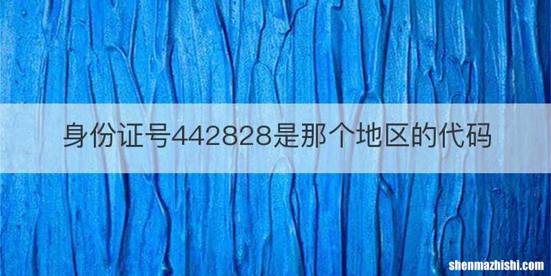 身份证号442828是那个地区的代码