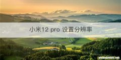 小米12 pro 设置分辨率