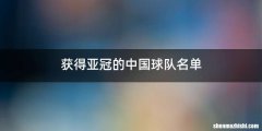获得亚冠的中国球队名单