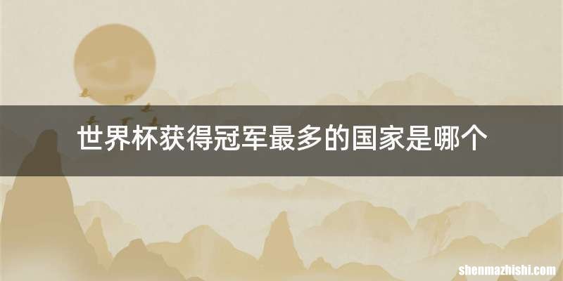 世界杯获得冠军最多的国家是哪个