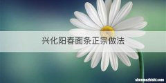 兴化阳春面条正宗做法