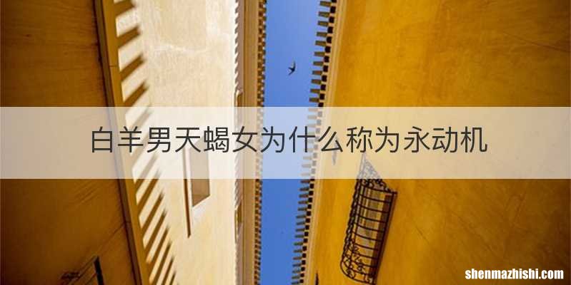 白羊男天蝎女为什么称为永动机