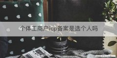 个体工商户icp备案是选个人吗