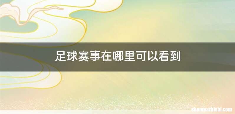 足球赛事在哪里可以看到