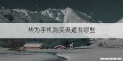 华为手机购买渠道有哪些
