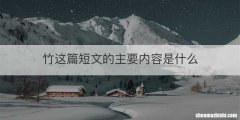 竹这篇短文的主要内容是什么