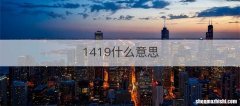 1419什么意思