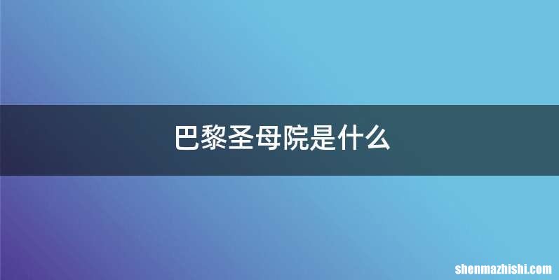 巴黎圣母院是什么
