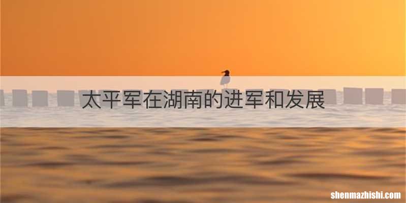 太平军在湖南的进军和发展