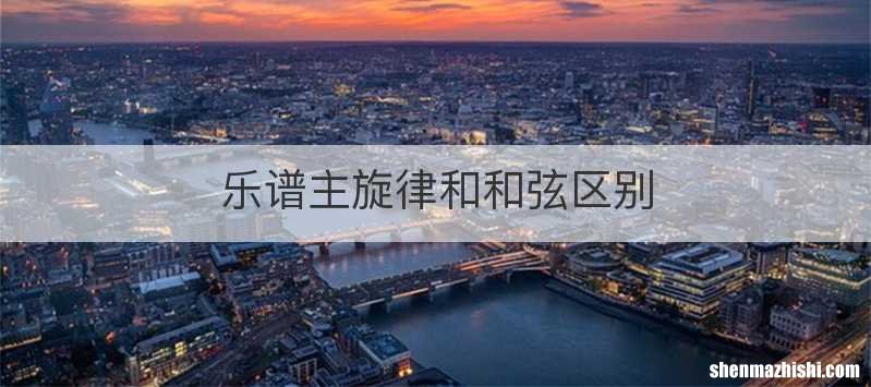 乐谱主旋律和和弦区别