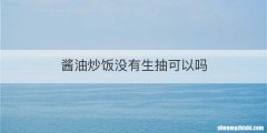 酱油炒饭没有生抽可以吗