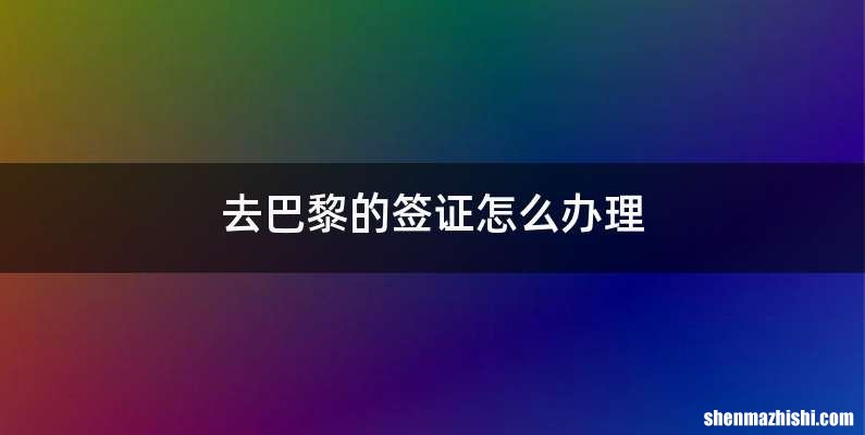 去巴黎的签证怎么办理