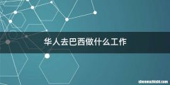 华人去巴西做什么工作