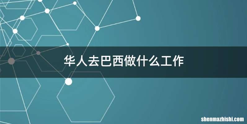 华人去巴西做什么工作