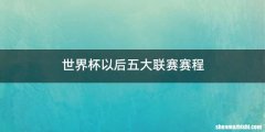 世界杯以后五大联赛赛程