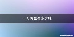 一方黄豆有多少吨