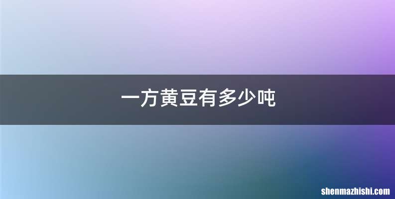 一方黄豆有多少吨