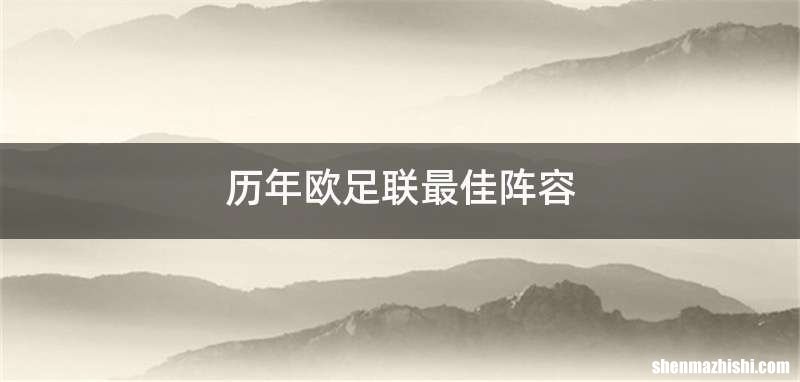 历年欧足联最佳阵容