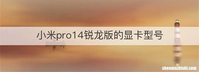 小米pro14锐龙版的显卡型号