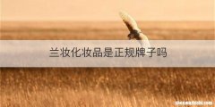 兰妆化妆品是正规牌子吗