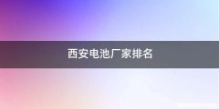 西安电池厂家排名