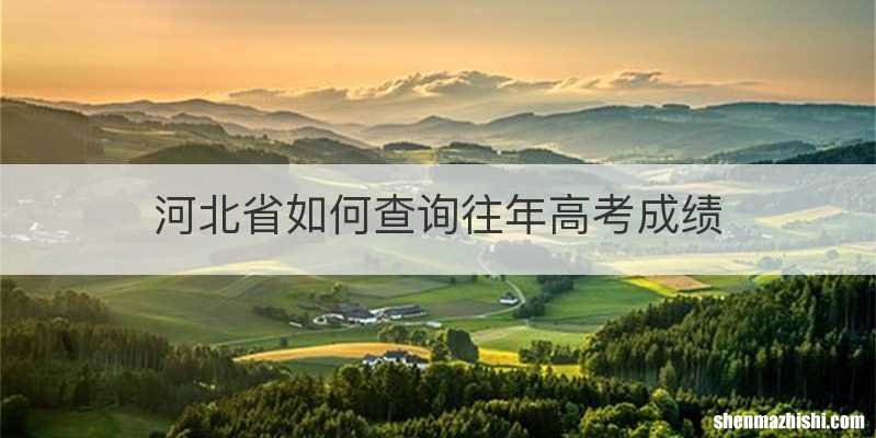 河北省如何查询往年高考成绩