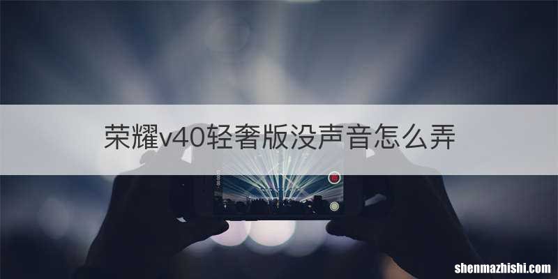 荣耀v40轻奢版没声音怎么弄