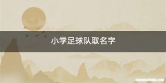 小学足球队取名字