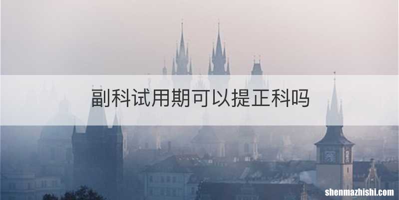 副科试用期可以提正科吗