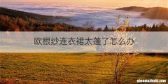 欧根纱连衣裙太蓬了怎么办
